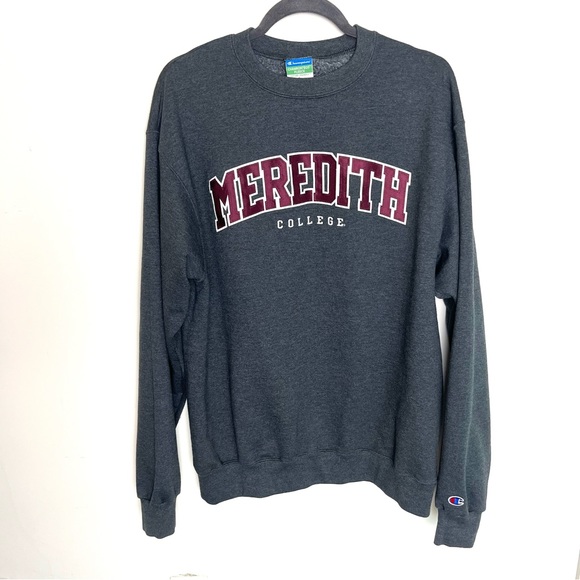 Meredith College Sweatshirt Womens Mens Unisex Gray L Comfy Oversize Loose Fit - Picture 1 of 4